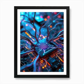 Abstract Image Of A Computer Chip Art Print