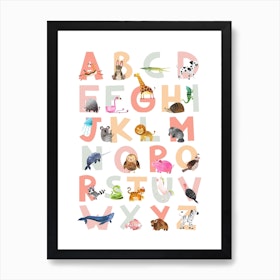 Nursery Animal Alphabet  Nursery Art Print