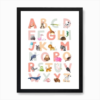 Nursery Animal Alphabet  Art Print