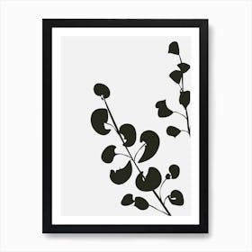 Abstract Botanical Black and Beige Art 13 Art Print