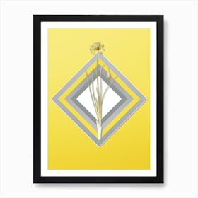 Botanical Autumn Onion in Gray and Yellow Gradient n.224 Art Print
