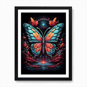 Psychedelic Butterfly Art Print