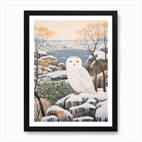 Winter Bird Painting Snowy Owl 2 Art Print