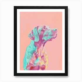 Chesapeake Bay Retriever Dog Pastel Line Watercolour Illustration 1 Art Print