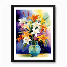 Lilies In A Vase 1 Art Print