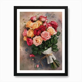 Bouquet Of Roses Art Print