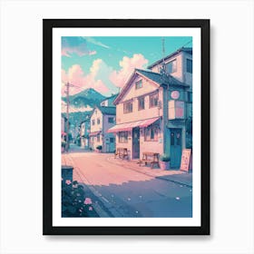 Anime Town Art Print