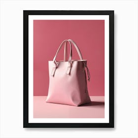 Pink Leather Tote Bag Art Print