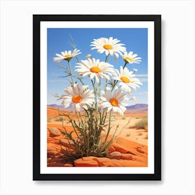 Daisy Wildflower In Desert, South Western Style (2) Art Print