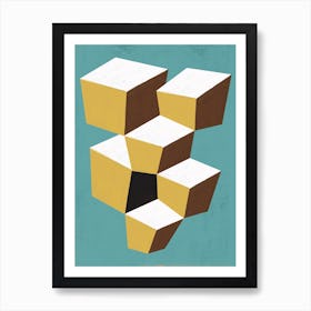 Cubist Abstract Geometric Landscape Art Print
