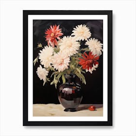 Bouquet Of Asters, Autumn Fall Florals Painting 7 Art Print