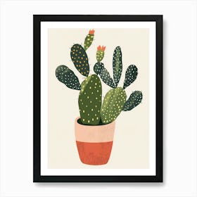 Rhipsalis Cactus Minimalist Abstract Illustration 4 Art Print