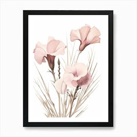 Floral Illustration Flax Flower 1 Art Print