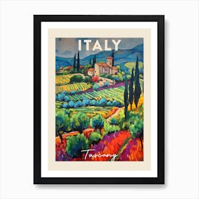 Tuscany Italy 3 Fauvist Painting Travel Poster Art Print