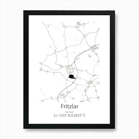 Fritzlar,Germany Minimalist Map Art Print