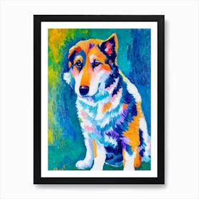 Norwegian Lundehund Fauvist Style Dog Art Print