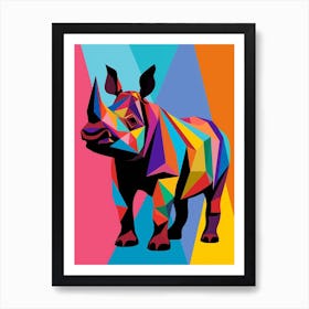 Rhinoceros Abstract Pop Art 3 Art Print