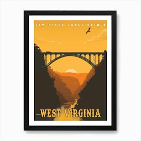 Vintage West Virginia Poster Art Print