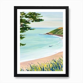 Chesil Beach, Dorset Contemporary Illustration 1  Art Print