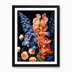 Surreal Florals Snapdragon 3 Flower Painting Art Print