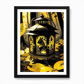 Lantern In The Forest 1 Art Print