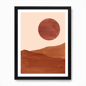 Terracotta Desert Landscape Art Print