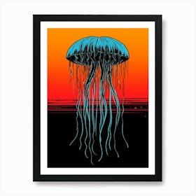 Sea Nettle Jellyfish Pop Art Illustration 2 Art Print