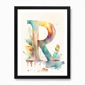 R, Letter, Alphabet Storybook Watercolour 5 Art Print