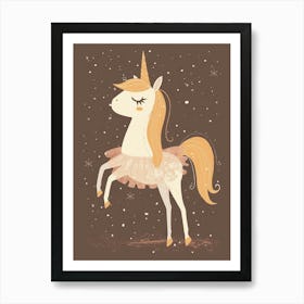 Unicorn In A Tutu Mustard Muted Pastels 1 Art Print