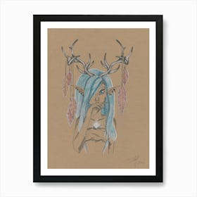Fairy deer Art Print