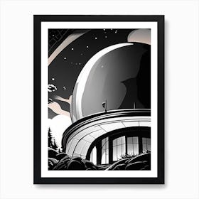 Observatory Dome Noir Comic Space Art Print