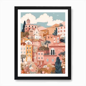 Taormina, Italy Illustration Art Print