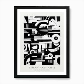 Vibrant Contrasts Abstract Black And White 6 Poster Art Print