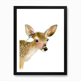 Fawn With Bow Art Print