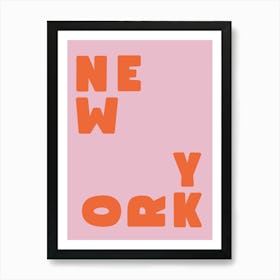 New york funky text colorful maximalist wall art | Trendy travel prints Art Print