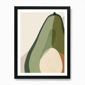 Avocado Close Up Illustration 1 Art Print