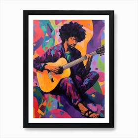 Jimi Hendrix Vintage Psycedellic 11 Art Print