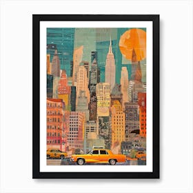 Kitsch Retro New York Collage 1 Art Print