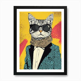 Super Cool Cat Illustration Pop 9 Art Print