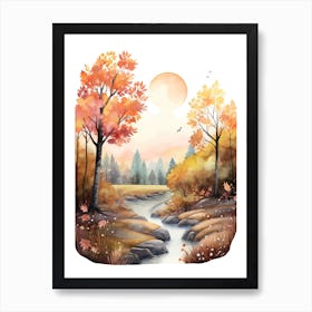 Cute Autumn Fall Scene 30 Art Print