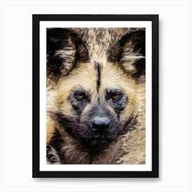 Wild Dog Portrait Painting Affiche