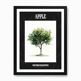 Apple Tree Pixel Illustration 1 Poster Art Print