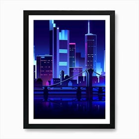 Cityscape At Night Poster