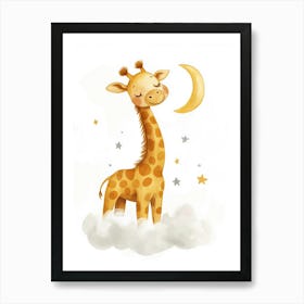 Giraffe Sleeping Art Print