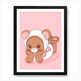 Cute Teddy Bear Art Print