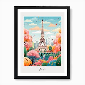 Poster Of Paris, Illustration In The Style Of Pop Art 2 Art Print