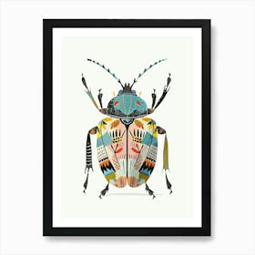 Colourful Insect Illustration Beetle 20 Art Print