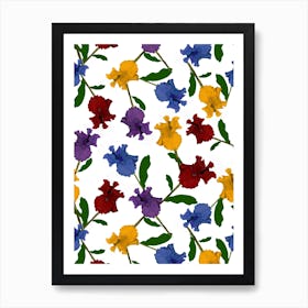 Colorful Iris Flower Art Print