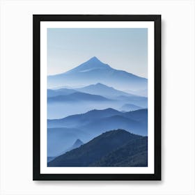 Mount Olympus Cyprus Color Line Drawing (8) Art Print