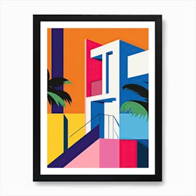 Miami Beach Florida, Usa, Bold Outlines 4 Art Print